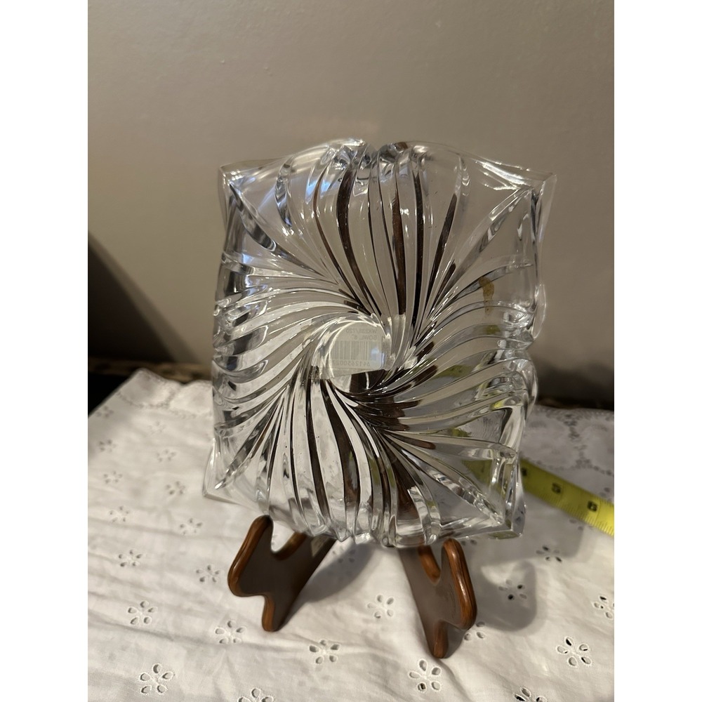 Mikasa Flores Crystal Dish Clear Serving Bowl Flower Shape Curved Pointed Petals - Picture 3 of 7